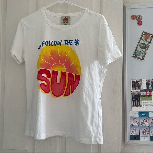 Anthropologie Farm Rio Follow the Sun t-shirt like new tee summer tee size small - Picture 6 of 9